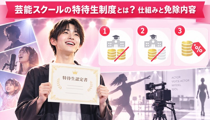 芸能スクールの特待生制度とは？仕組みと免除内容